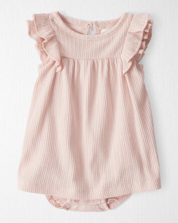 Baby Girl Pointelle Romper Made With Organic Cotton, 