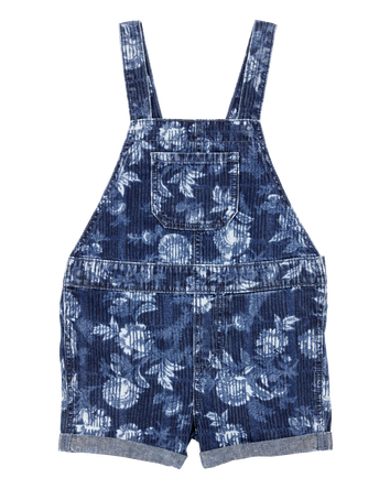 Toddler Iconic Denim Floral Shortalls - Blue, 