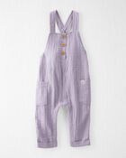 Baby Organic Cotton Gauze Overalls in Lilac, image 1 of 6 slides