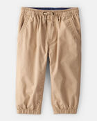 Baby Boy Lined Joggers - Tan , image 1 of 4 slides