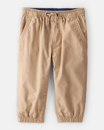 Baby Boy Lined Joggers - Tan , 