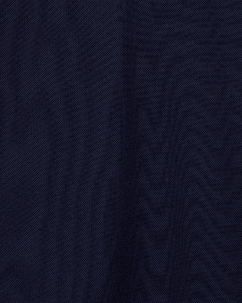 Kid 3-Pack Pique Uniform Polo Shirts - Navy, image 3 of 3 slides