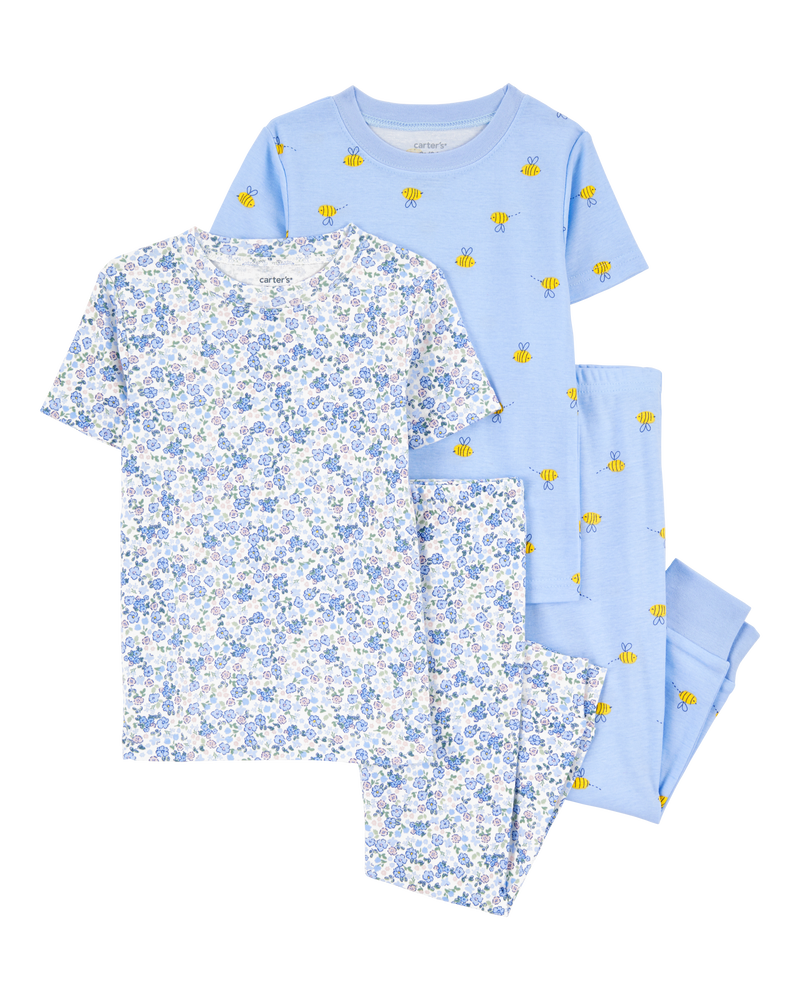 Baby 4-Piece Floral Cotton Pajamas, image 1 of 4 slides