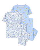 Baby 4-Piece Floral Cotton Pajamas, image 1 of 4 slides