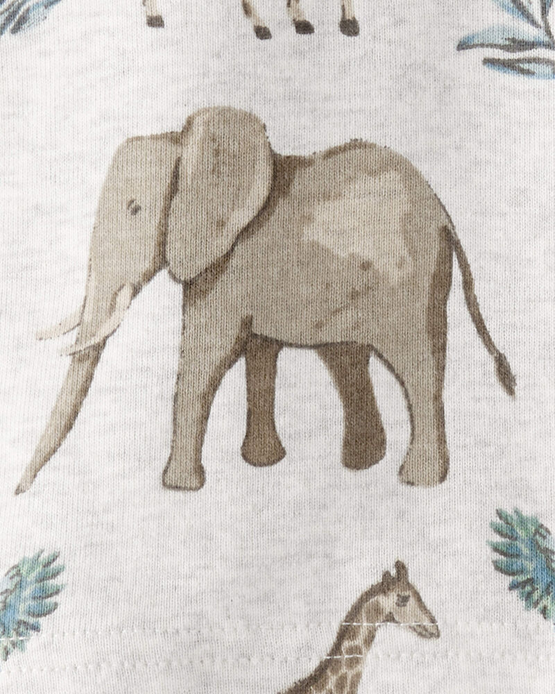 Baby Safari Print Organic Cotton 2-Piece Pajamas, image 3 of 4 slides