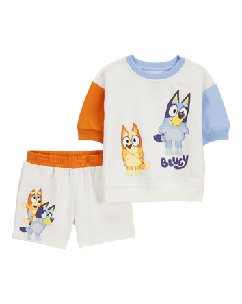 Baby 2-Piece Bluey French Terry Outfit Set - Cream, 