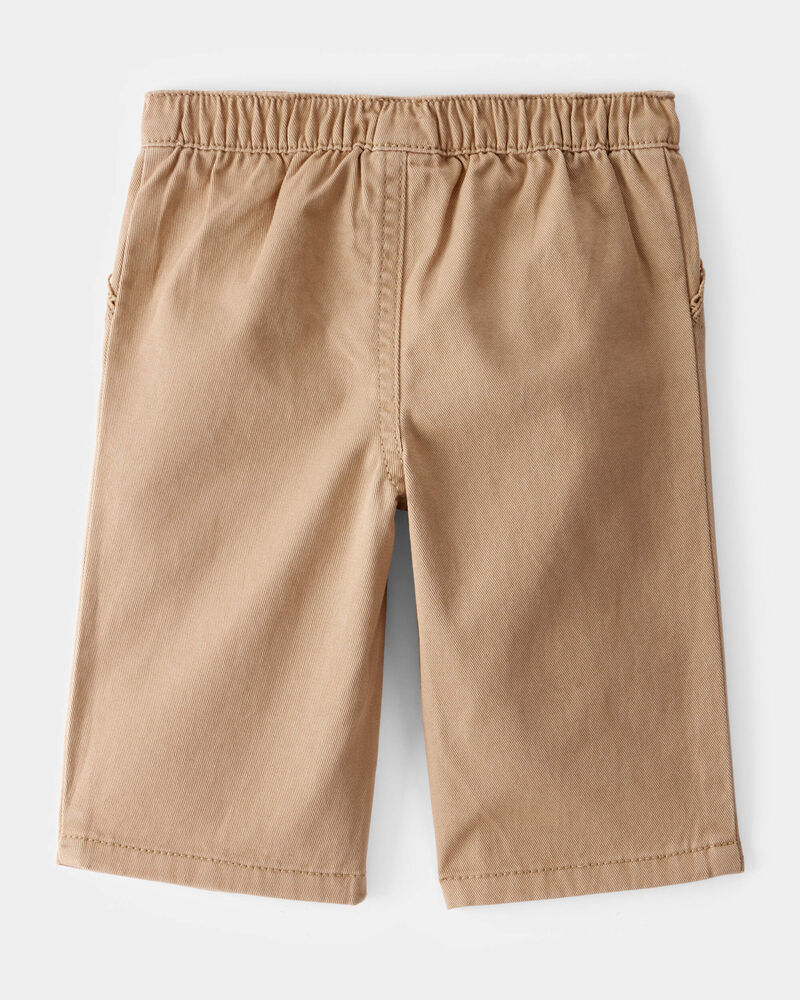 Baby Twill Bow-Tie Wide Leg Shorts - Taupe, image 2 of 4 slides