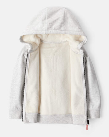 Toddler Girl DayDream Fleece Long-Sleeve Hooded Zip-Up Jacket - Grey, 