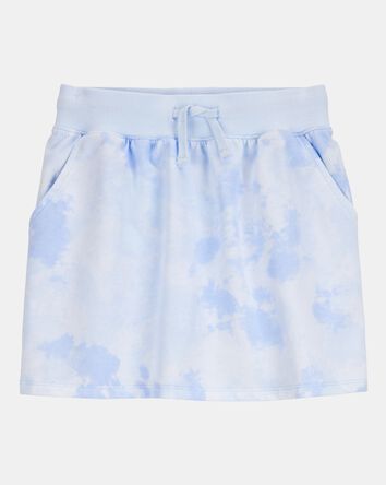 Kid Drawstring Cloud Dye French Terry Skort - Blue, 