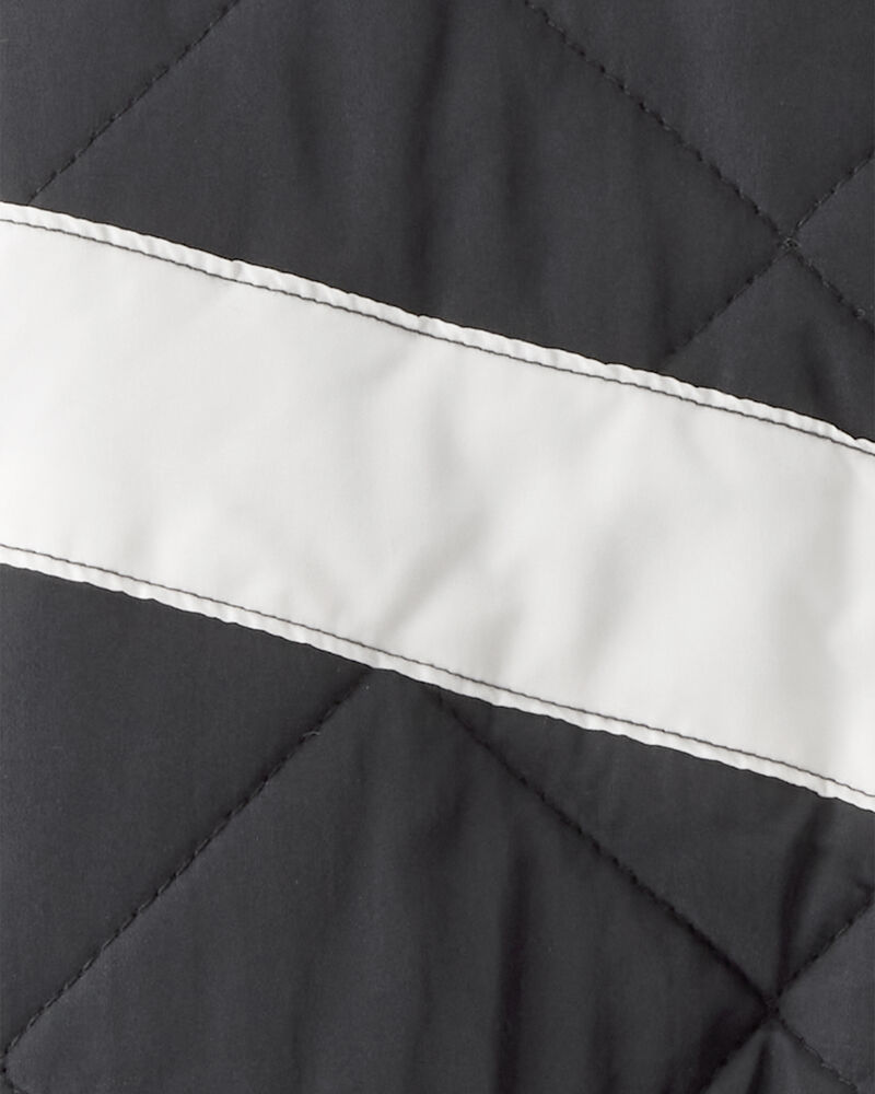 Toddler Girl Color Block Puffer Jacket - Black, image 4 of 5 slides