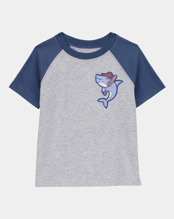 Toddler Shark Raglan Tee - Grey, 