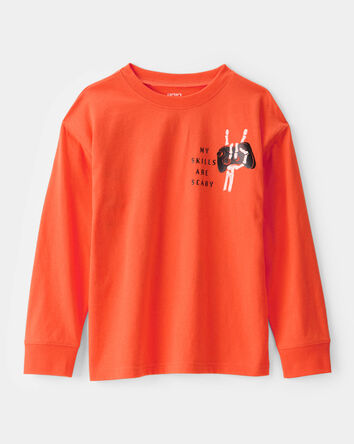 Kid Halloween Video Game Long-Sleeve Graphic Tee - Orange, 