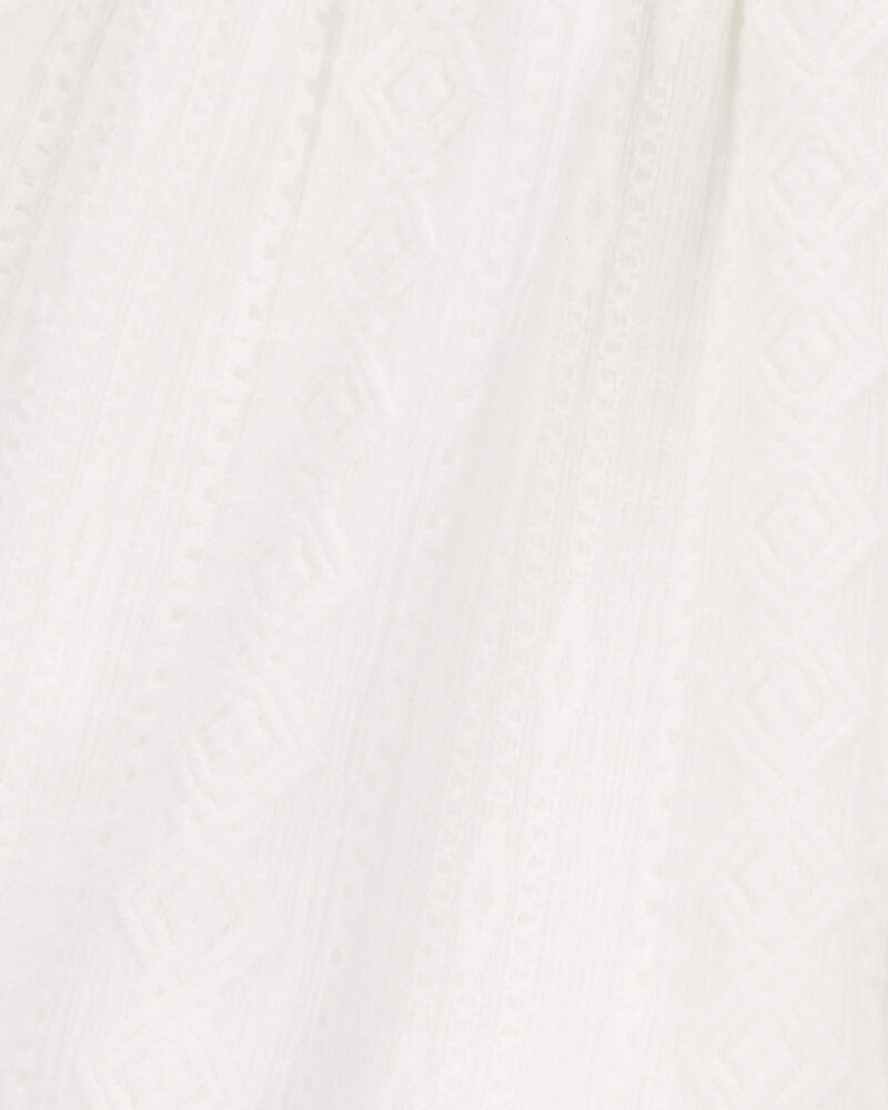 Kid 2-Piece Ruched Textured Tank & Pull-On Smocked Shorts Set -  Cream, image 6 of 6 slides