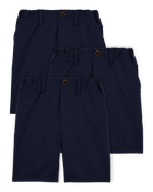 Kid 3-Pack Active Pull-On Uniform Shorts - Navy, image 1 of 4 slides