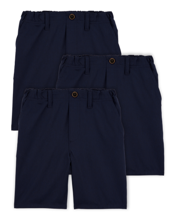 Kid 3-Pack Active Pull-On Uniform Shorts - Navy, 