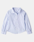 Girls 3-Piece Button-Front Shirt, Sweater Vest & Plaid Skort Set - Multi, image 3 of 9 slides