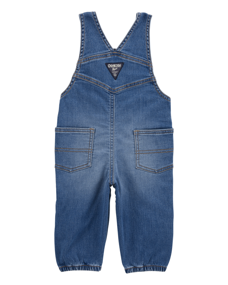 Baby Knit-Like Denim Overalls - Medium Wash, image 2 of 6 slides