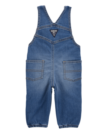 Baby Knit-Like Denim Overalls - Medium Wash, 