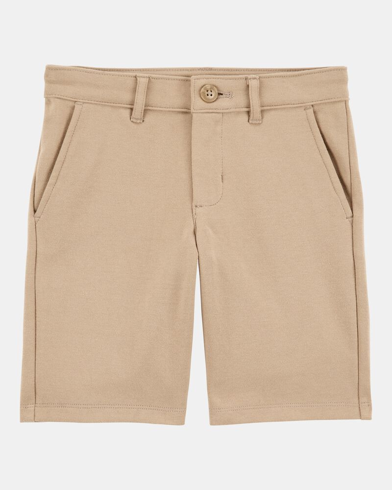 Kid 3-Pack Ponte Knit Uniform Pants - Khaki, image 2 of 4 slides