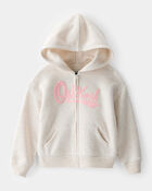 Toddler OshKosh Fleece Logo Zip Jacket - Oatmeal, image 1 of 3 slides