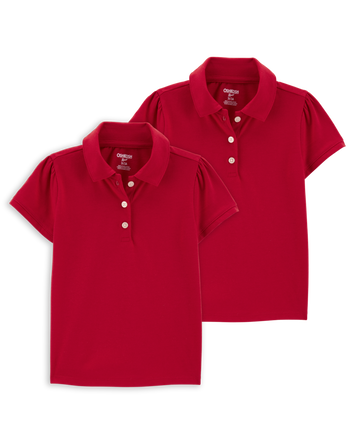 Toddler 2-Pack Pique Uniform Polo Shirts - Red, 