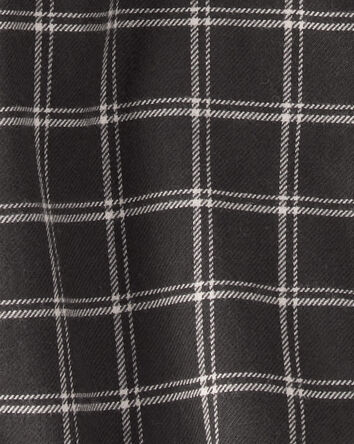 Baby Boy Plaid Woven Long-Sleeve Button-Down Bodysuit - Black, 