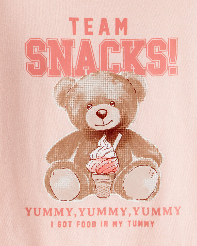 Toddler Girl Team Snacks Bear Long-Sleeve Graphic Tee - Pink, image 2 of 3 slides