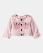 Baby Girl Vintage Inspired Hickory Denim Jacket -  Pink, image 1 of 3 slides