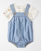Baby Organic Cotton Chambray Bubble Set, image 1 of 6 slides