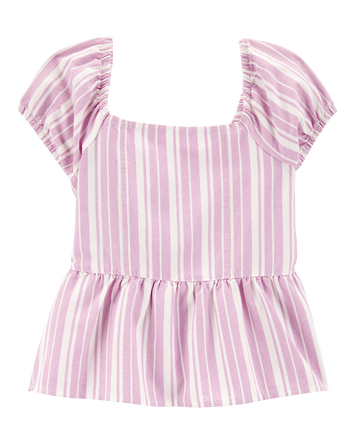 Kid Striped Peplum Top - Pink, 