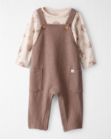 Baby 2-Piece Organic Overall Set in Autumn Grove Print, 