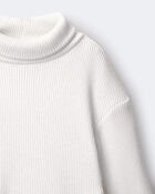Toddler Girl Turtleneck Sweater Dress - Cream, image 6 of 6 slides