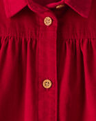 Baby Girl Corduroy Long-Sleeve Dress - Red, image 4 of 5 slides