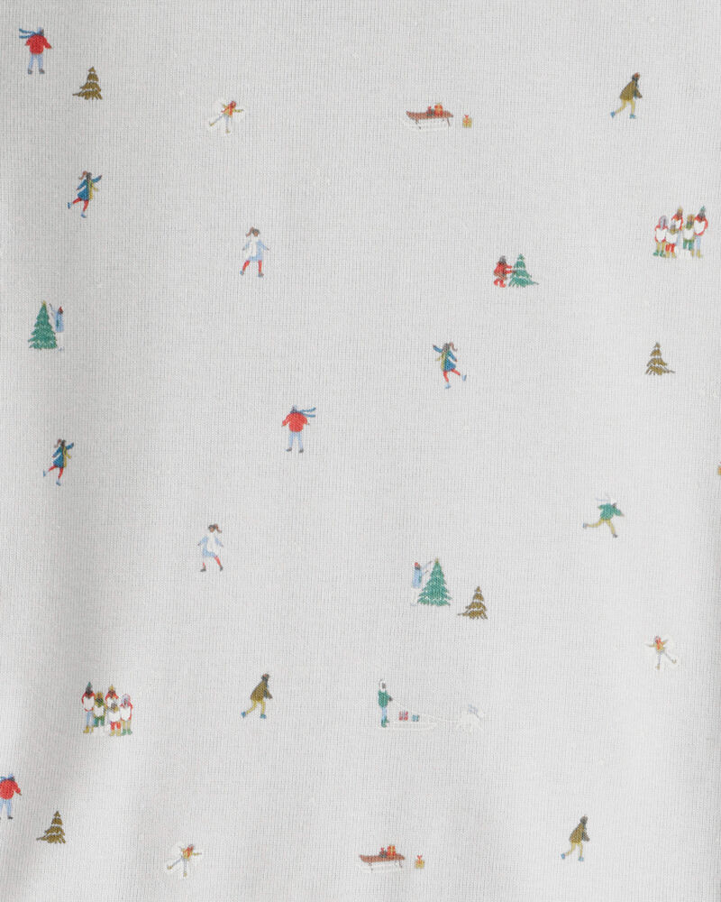 Toddler Organic Cotton Pajamas in Frosted Trail Print, image 3 of 4 slides