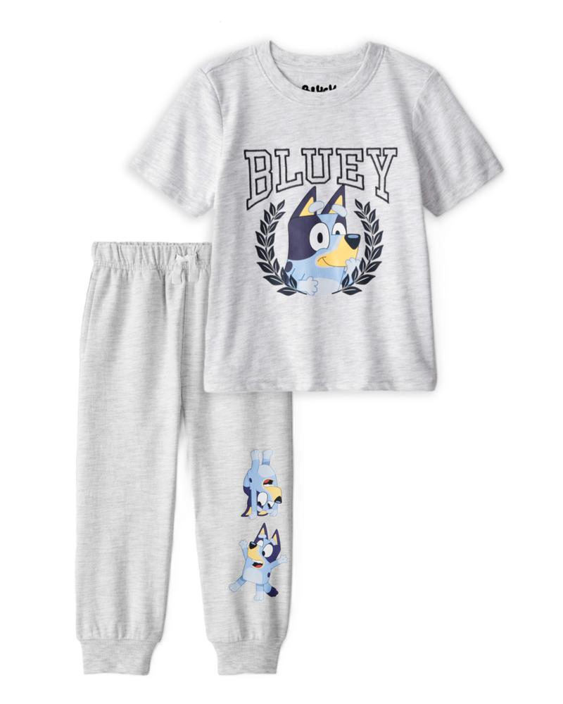 Baby Boy 2-Piece Bluey Tee & French Terry Joggers Set - Grey, image 1 of 7 slides