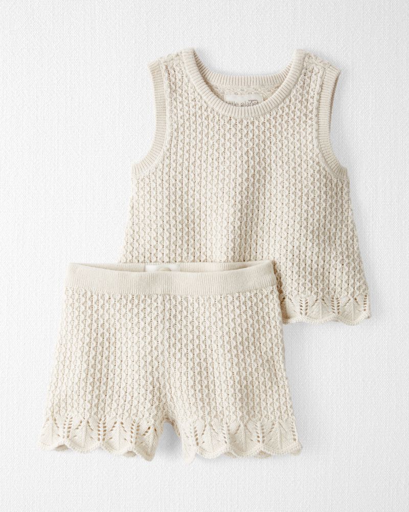 Baby Girl 2-Piece Organic Cotton Sweater Knit Set, image 1 of 4 slides
