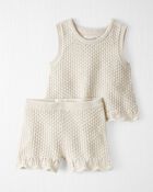Baby Girl 2-Piece Organic Cotton Sweater Knit Set, image 1 of 4 slides