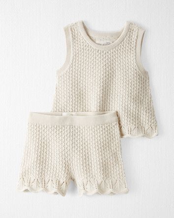 Baby Girl 2-Piece Organic Cotton Sweater Knit Set, 