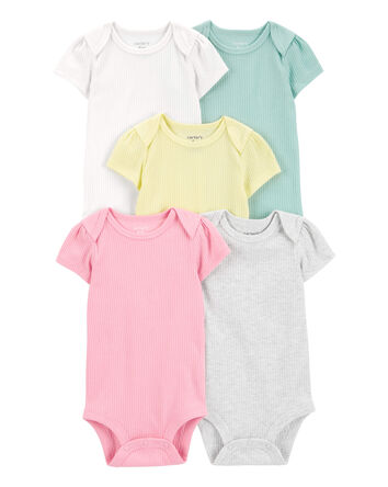 Baby Girl 5-Pack Short-Sleeve Bodysuits, 