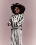 Toddler 'See Ya!' Striped Dolman-Sleeve Sweatshirt - Light Blue/Olive, image 3 of 6 slides