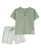 Toddler 2-Piece Pocket Henley Tee & Bermuda Shorts Set, image 1 of 8 slides