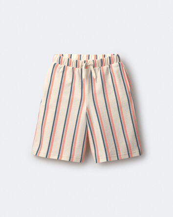 Toddler Girl Wide-Leg Capri Pant in Stripes - Cream, 