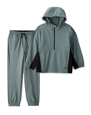 Boys 2-Piece Active Windbreaker & Jogger Set - Green, 