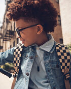 Kid 3-Pack Pique Uniform Polo Shirts - Light Blue, image 4 of 4 slides