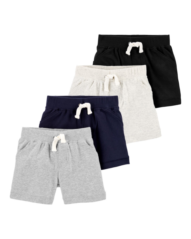 Baby 4-Pack Pull-On Shorts Set, image 1 of 3 slides