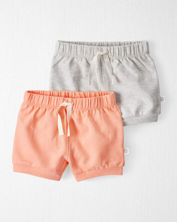 Baby Girl 2-Pack Organic Cotton French Terry Shorts, 