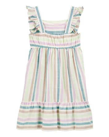 Kid Striped Flutter Sleeve Dress, 