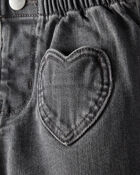 Baby Girl Heart Pocket Barrel Jeans - Black, image 3 of 5 slides