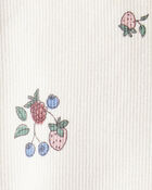 Baby Girl Organic Cotton Ribbed Knit Pants in Berry Blossom Print, image 4 of 5 slides