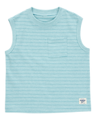 Baby Striped Textured Tank - Blue, image 1 of 3 slides